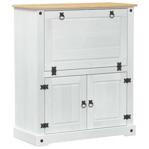 Weißer Weinschrank aus Kiefernholz, 97x45x114 cm