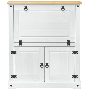 Weißer Weinschrank aus Kiefernholz, 97x45x114 cm