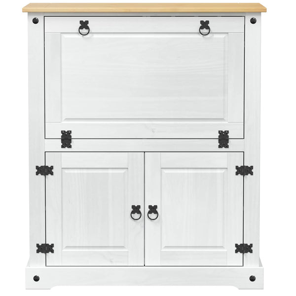 Weißer Weinschrank aus Kiefernholz, 97x45x114 cm