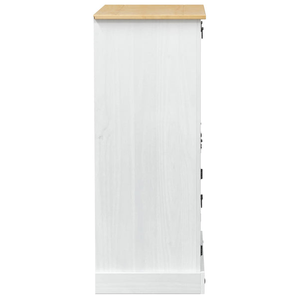 Weißer Weinschrank aus Kiefernholz, 97x45x114 cm