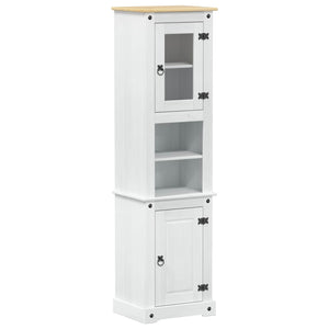 Weißer Badezimmerschrank Kiefer Massivholz 50x40x185cm