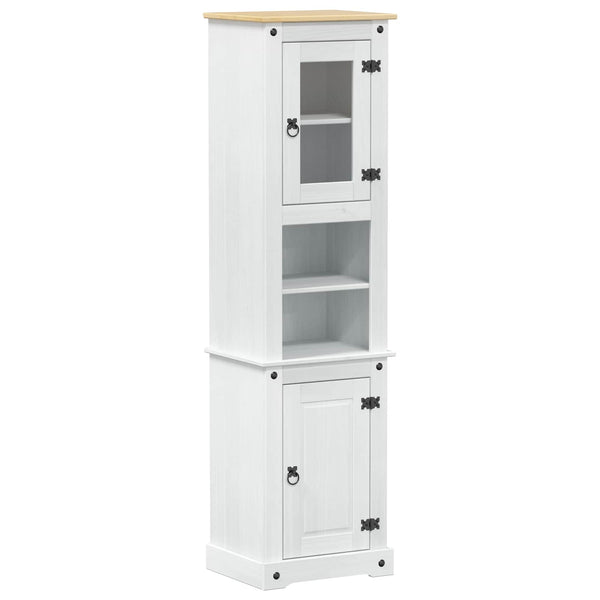 Weißer Badezimmerschrank Kiefer Massivholz 50x40x185cm