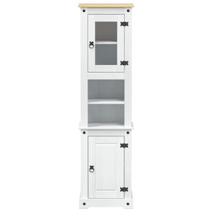 Weißer Badezimmerschrank Kiefer Massivholz 50x40x185cm