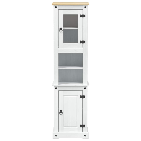 Weißer Badezimmerschrank Kiefer Massivholz 50x40x185cm