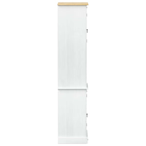 Weißer Badezimmerschrank Kiefer Massivholz 50x40x185cm