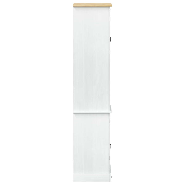 Weißer Badezimmerschrank Kiefer Massivholz 50x40x185cm
