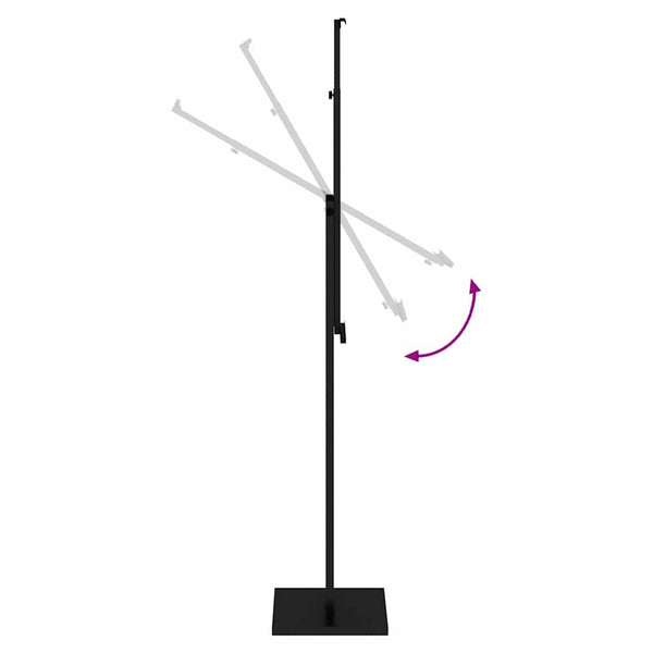 Schwarzer Messestand aus Stahl, 150 cm