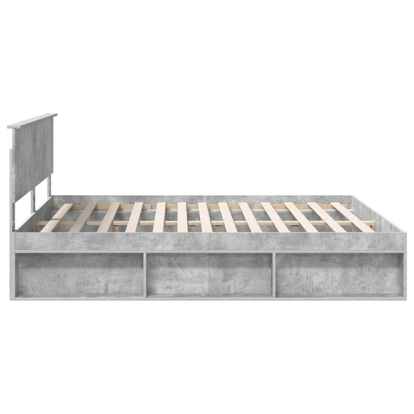 Bettrahmen mit Kopfteil Beton 200x200 cm