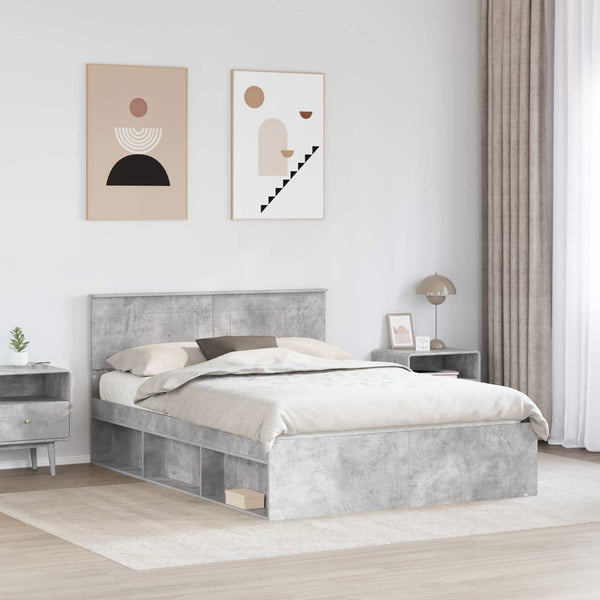 Bettrahmen mit Kopfteil 150x200 Beton Grau