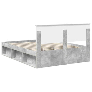 Bettrahmen mit Kopfteil 150x200 Beton Grau