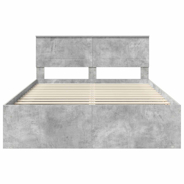 Bettrahmen mit Kopfteil 150x200 Beton Grau