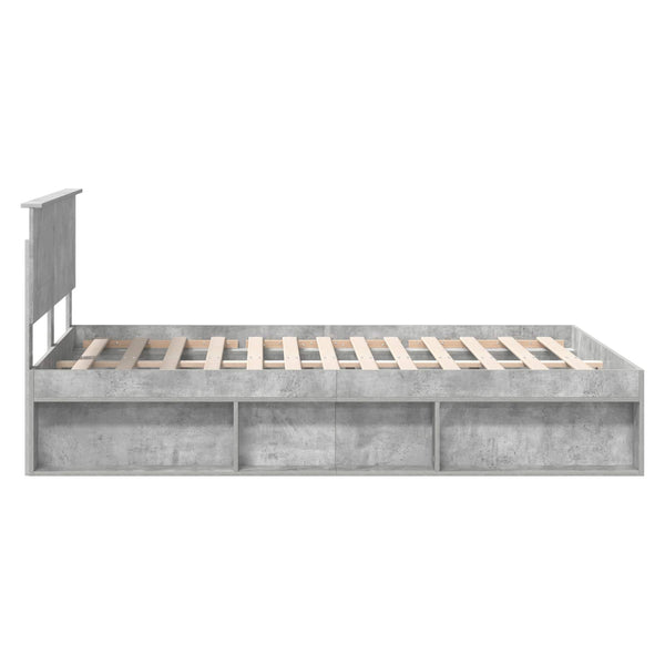 Bettrahmen mit Kopfteil 150x200 Beton Grau