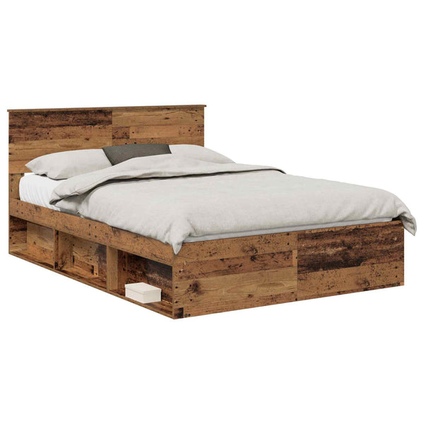Bettrahmen Altholz 140x190 cm mit Kopfteil