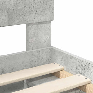 Bettrahmen mit Kopfteil Beton Grau 100x200 cm