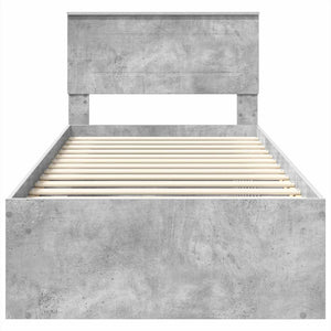 Bettrahmen mit Kopfteil Beton 90x200 cm