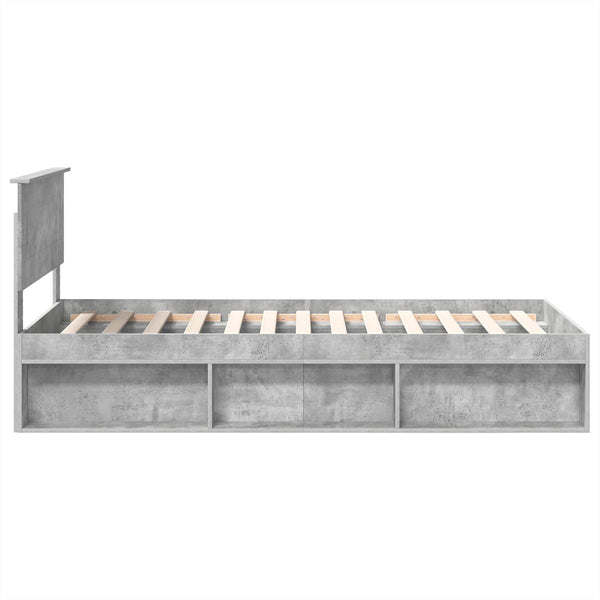 Bettrahmen mit Kopfteil Beton 90x200 cm