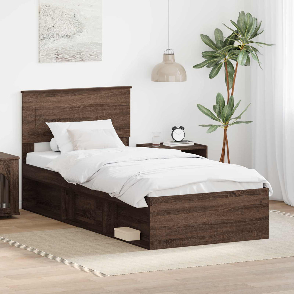 Bettrahmen 90x200 cm Eichenoptik Braun