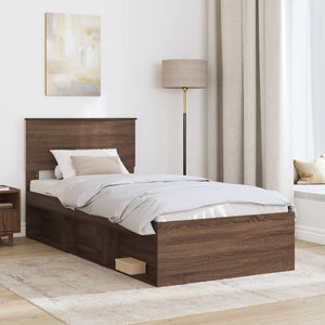 Bettrahmen 90x200 cm Eichenoptik Braun