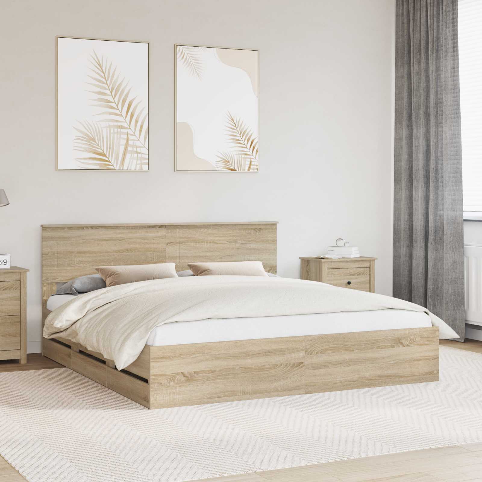 Bettrahmen Sonoma Eiche 200x200 cm