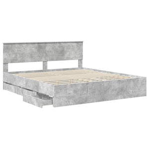 Bettrahmen mit Kopfteil 200x200 Beton Grau