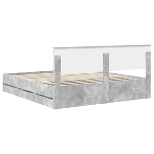 Bettrahmen mit Kopfteil 200x200 Beton Grau