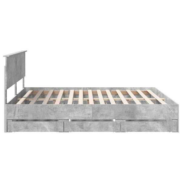 Bettrahmen mit Kopfteil 200x200 Beton Grau