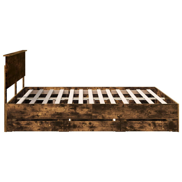 Bettrahmen 200x200 cm Geräucherte Eiche