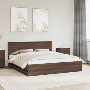 Bettrahmen 200x200 Braun Eiche Holzwerkstoff