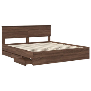 Bettrahmen 200x200 Braun Eiche Holzwerkstoff