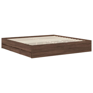 Bettrahmen 200x200 Braun Eiche Holzwerkstoff