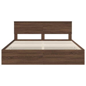 Bettrahmen 200x200 Braun Eiche Holzwerkstoff