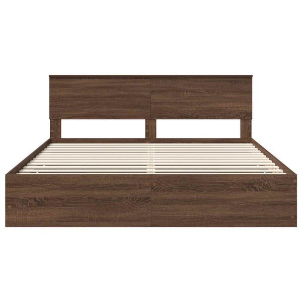 Bettrahmen 200x200 Braun Eiche Holzwerkstoff