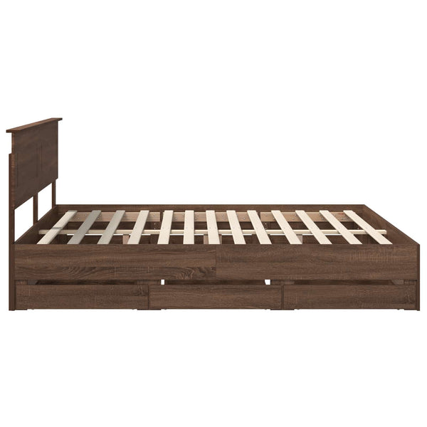 Bettrahmen 200x200 Braun Eiche Holzwerkstoff