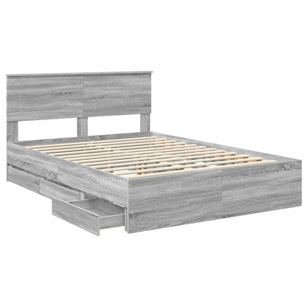Bettrahmen 160x200 cm Graues Sonoma Holz