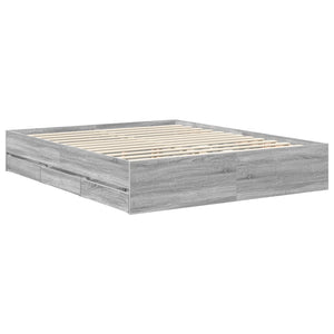 Bettrahmen 160x200 cm Graues Sonoma Holz