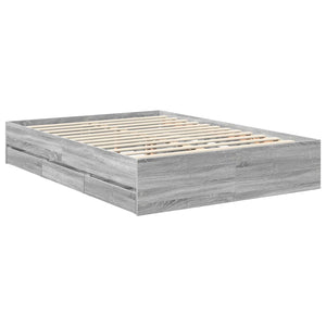 Bettrahmen 140x190 cm Graues Sonoma Holz
