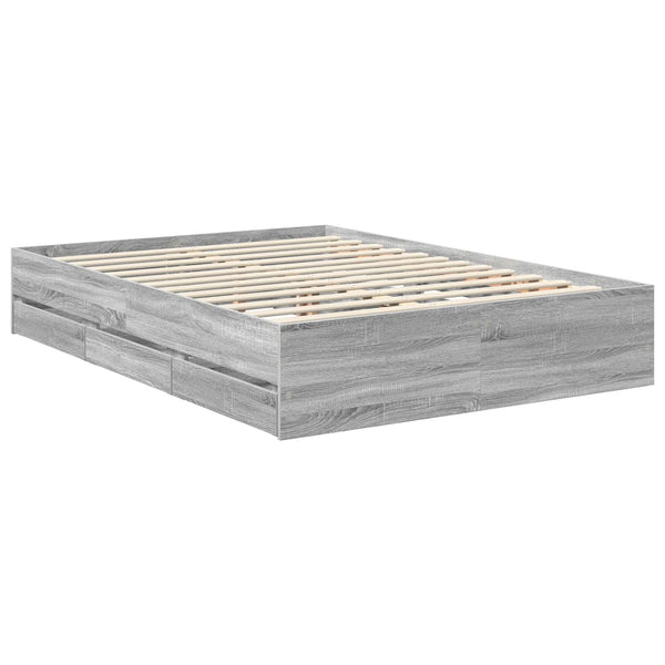 Bettrahmen 140x190 cm Graues Sonoma Holz