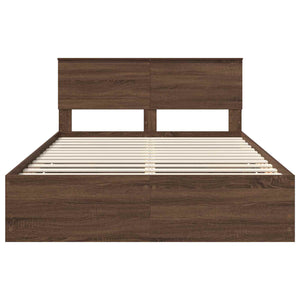 Bettrahmen 140x190 Braun Eiche Holzwerkstoff
