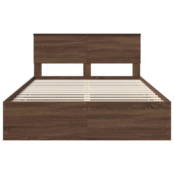 Bettrahmen 140x190 Braun Eiche Holzwerkstoff