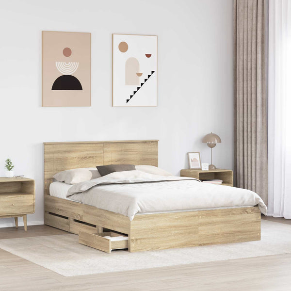 Bettrahmen 140x200 cm Sonoma Eiche