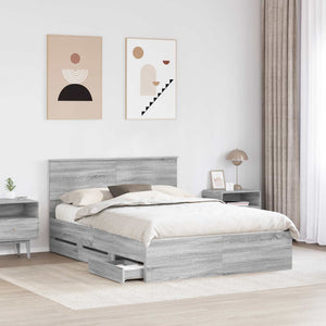 Bettrahmen 140x200 cm Grau Sonoma