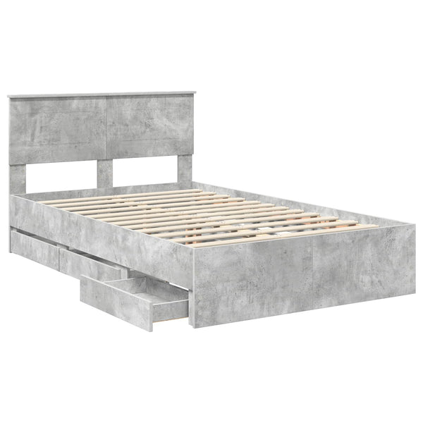 Bettrahmen 120x190 cm Beton Grau