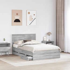 Bettrahmen 120x190 cm Graues Sonoma Holz