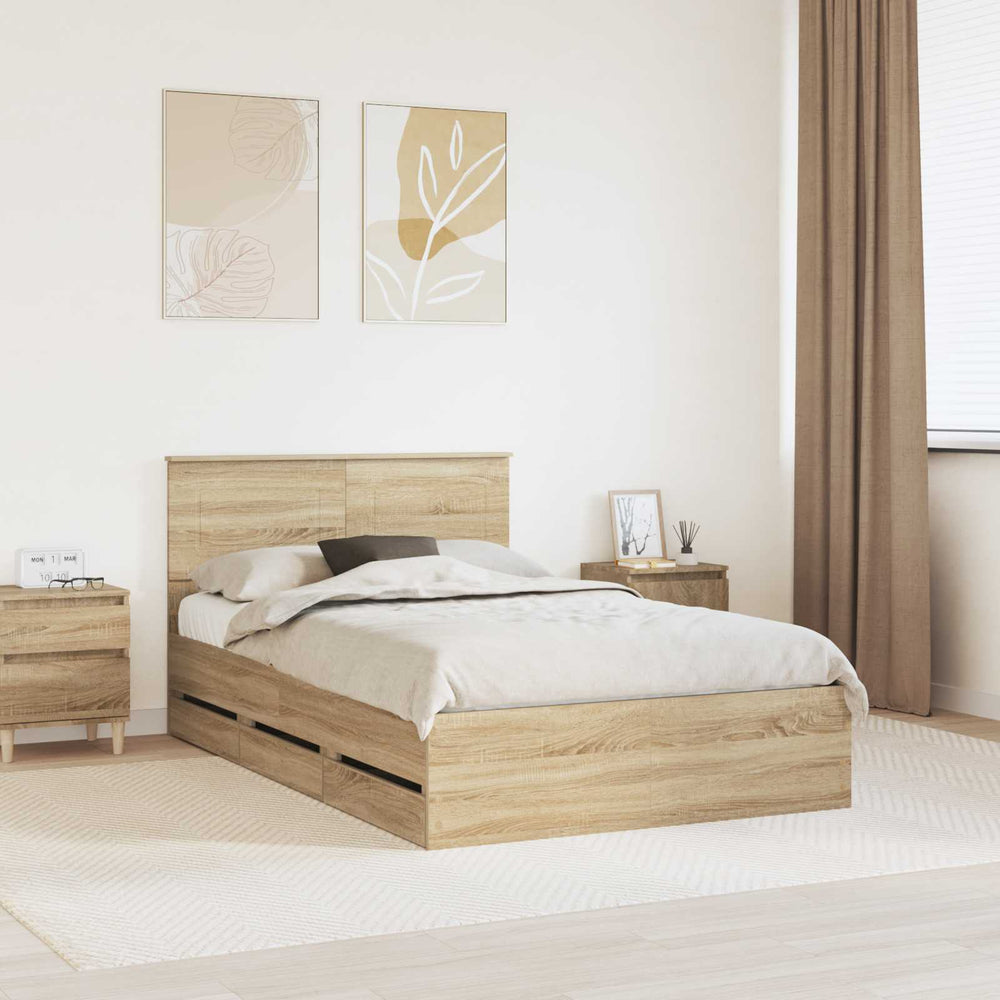 Bettrahmen 120x200 Sonoma-Eiche Holzwerkstoff