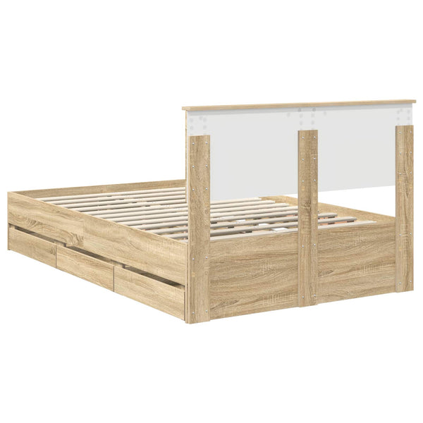 Bettrahmen 120x200 Sonoma-Eiche Holzwerkstoff
