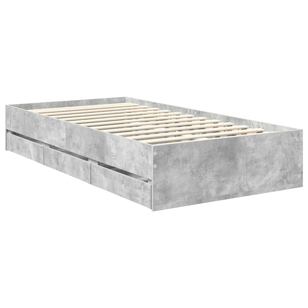 Bettrahmen mit Kopfteil 100x200 Beton Grau