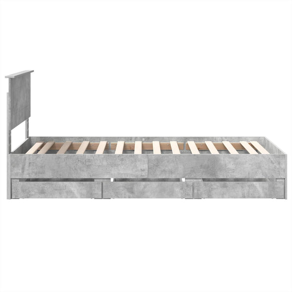 Bettrahmen mit Kopfteil 100x200 Beton Grau