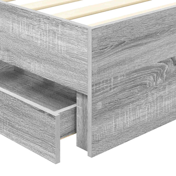 Bettrahmen 100x200 cm Graues Sonoma Holz