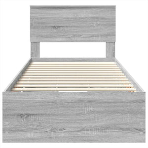 Bettrahmen 100x200 cm Graues Sonoma Holz