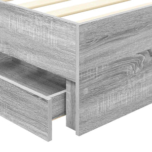 Bettrahmen 90x190 Graues Sonoma Holz